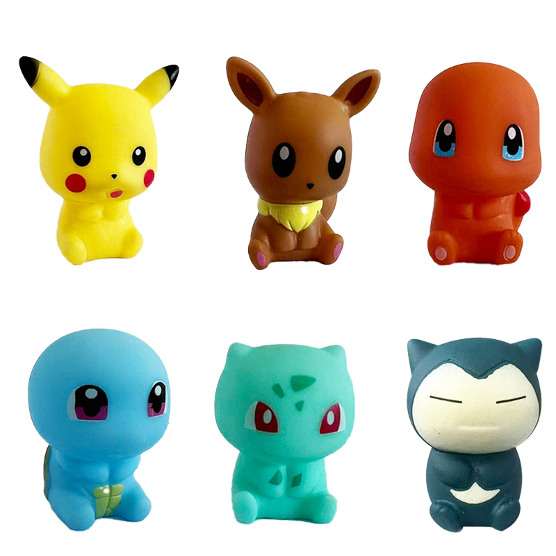 Model Kit Eevee - 6Pcs 포켓몬 목욕 장난감 피카추 Bulbasaur