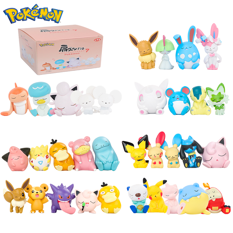 Model Kit Eevee - 5개/세트 포켓몬 마우스홀드 타츠기리 피규어 장난감