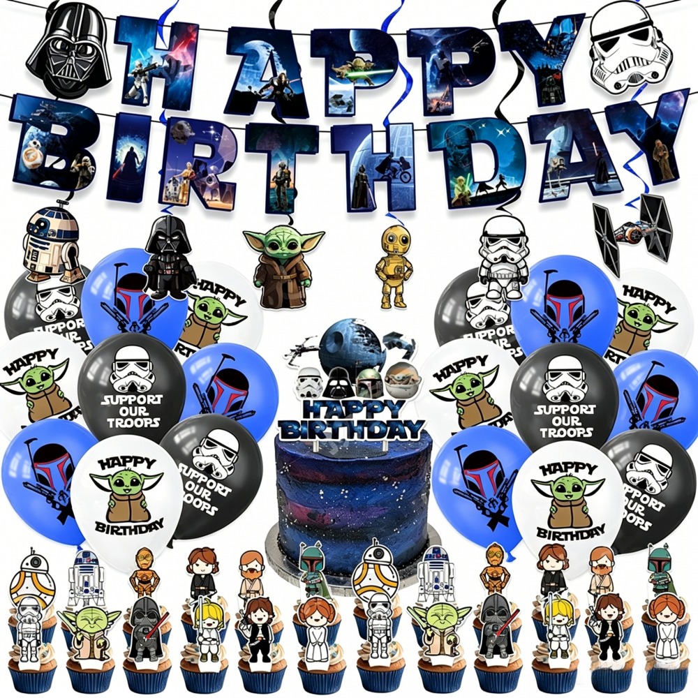 Model Kit Star Wars - 스타워즈 생일 파티 용품 배너 케이크