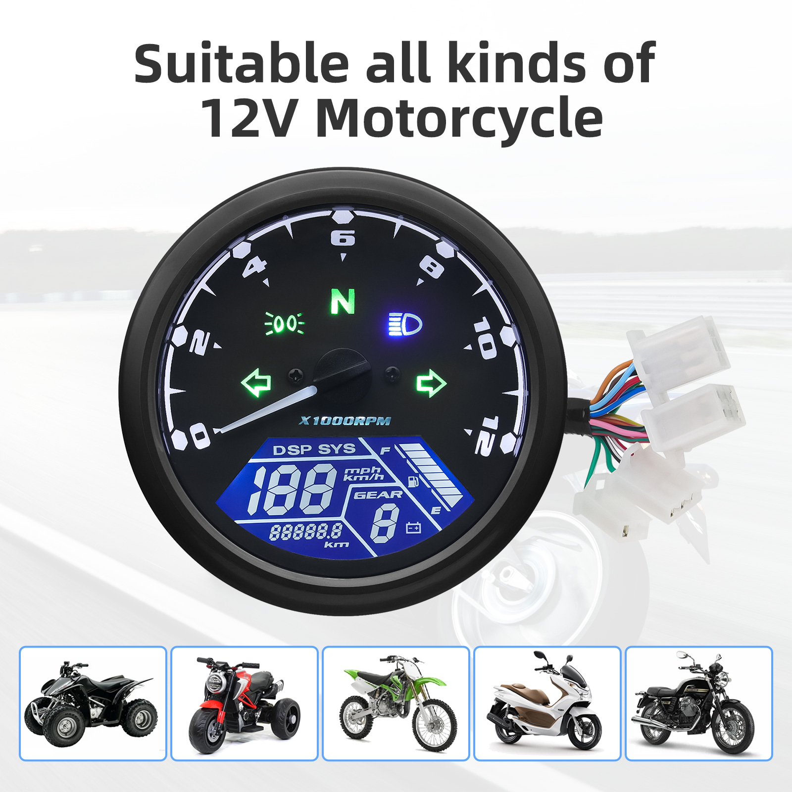 AD 새로운 범용 오토바이 12000RMP LCD 속도 - Model Kit Vespa 리뷰 및 가격
